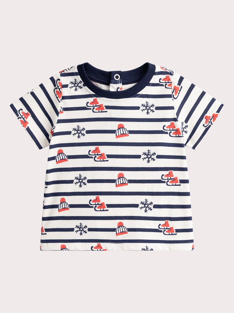 T-Shirt mit Winterdruck für Baby Jungen