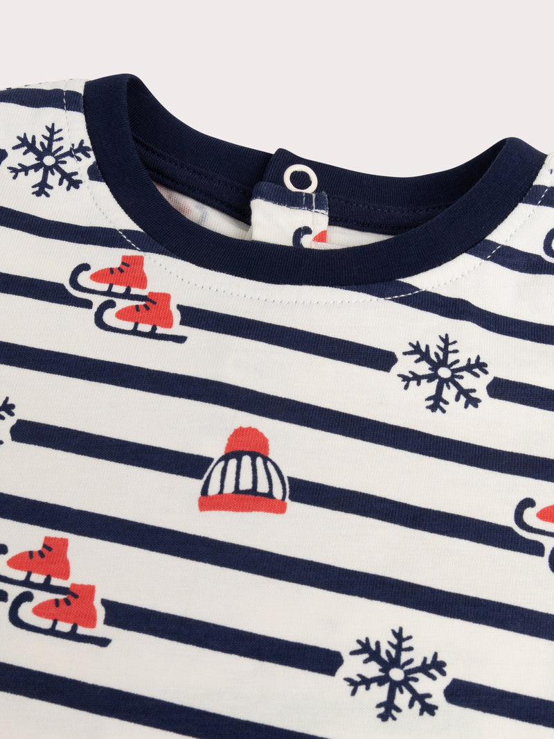 T-Shirt mit Winterdruck für Baby Jungen