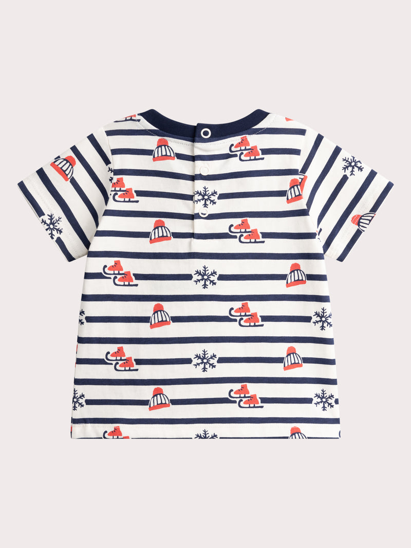 T-Shirt mit Winterdruck für Baby Jungen