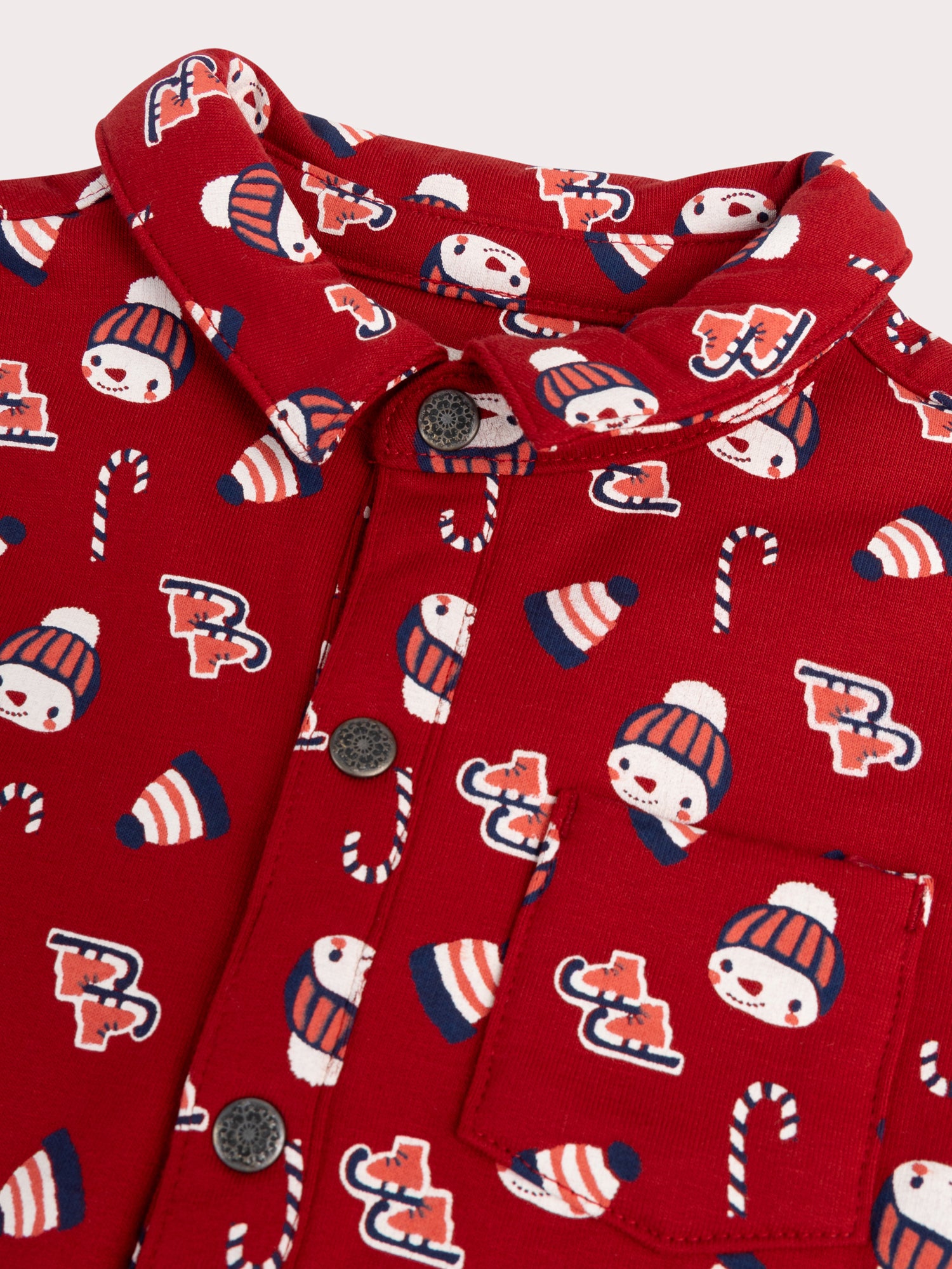 Kurzärmeliges Hemd mit Winterdruck für Baby-Jungen