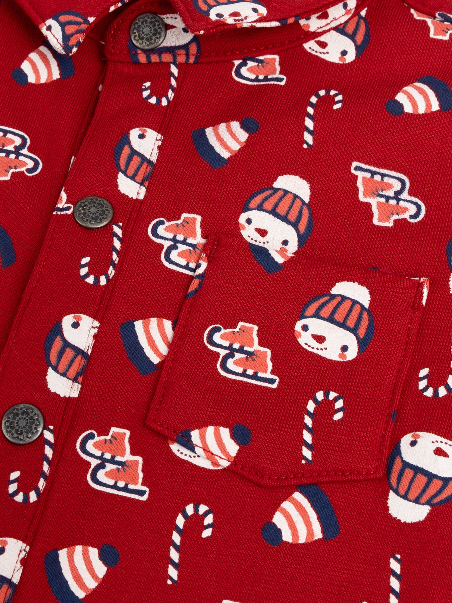 Kurzärmeliges Hemd mit Winterdruck für Baby-Jungen