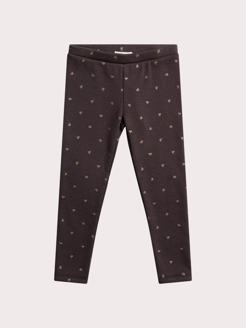 Legging imprimé coeur pailleté