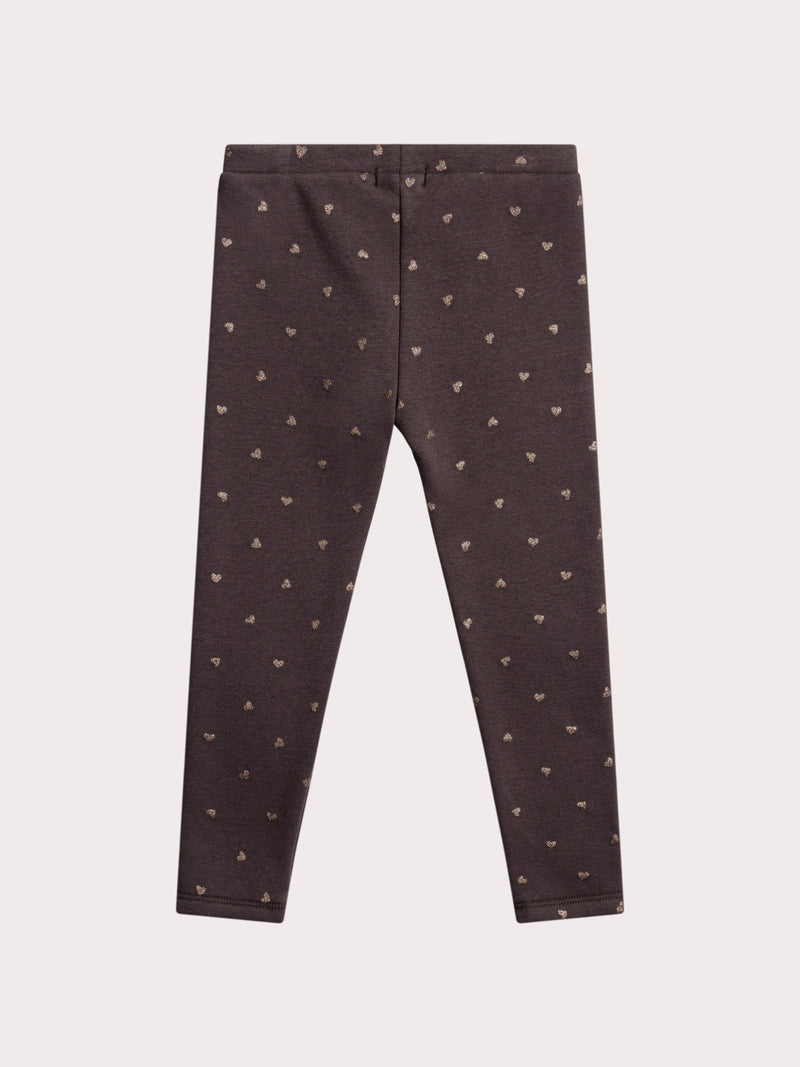 Legging imprimé coeur pailleté