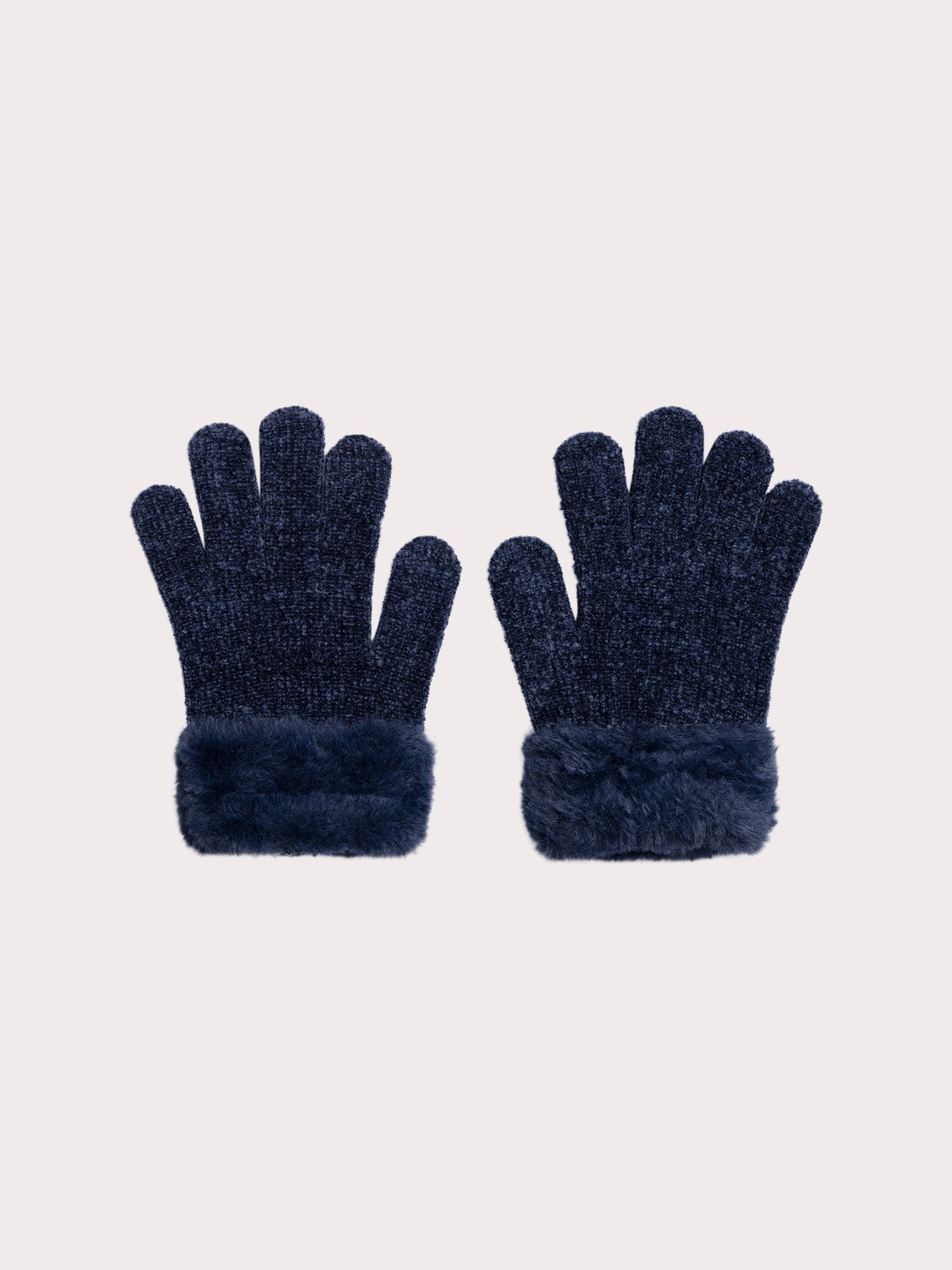 Blaue Handschuhe aus Strick für Mädchen