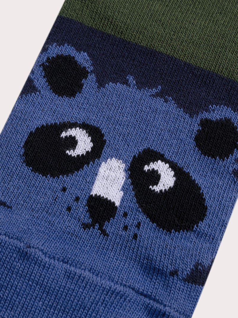 Grüne Socken mit Panda Motiv für Jungen