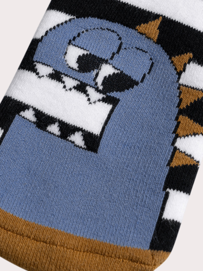 Warme und rutschfeste gestreifte Socken für Jungen