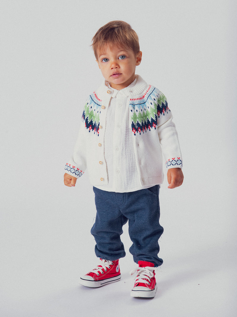 Jacquard Cardigan für Baby Jungen