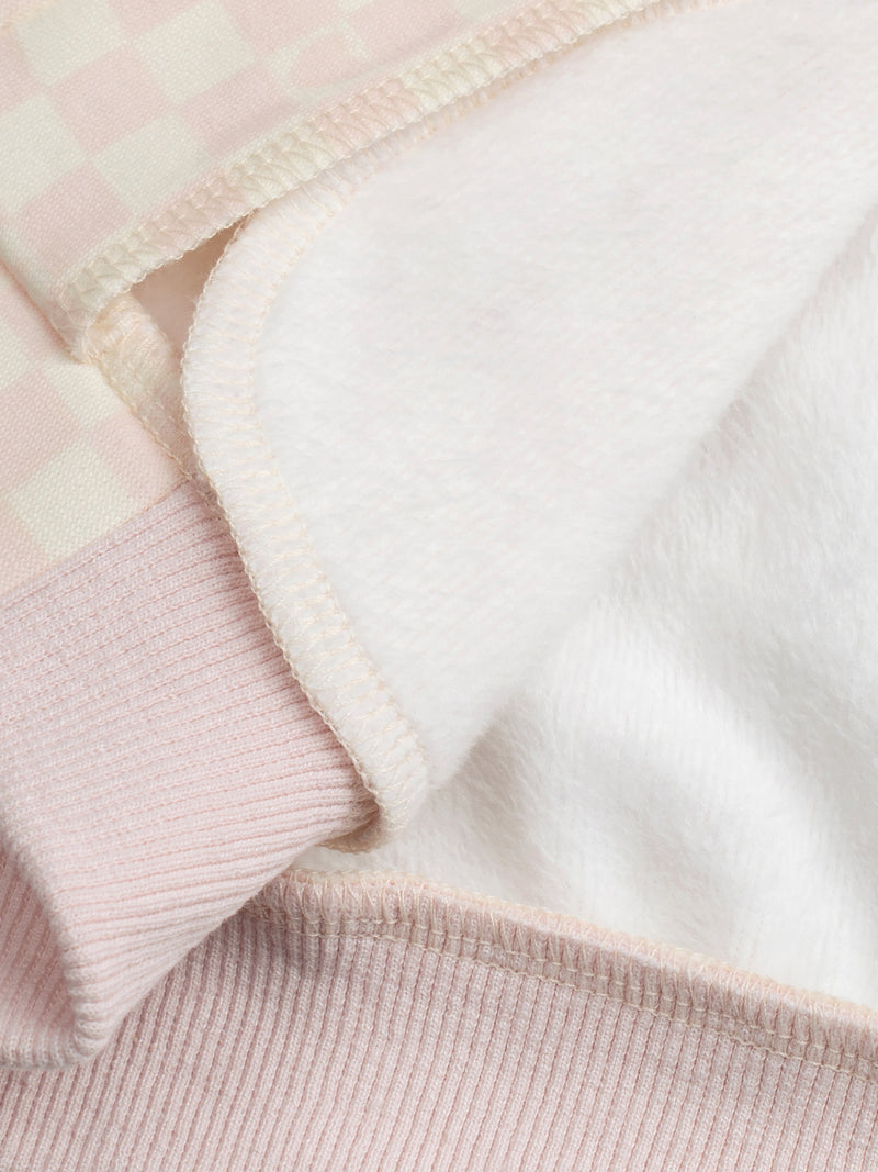 Rosa und creme kariertes Teddy-Jackett für Mädchen