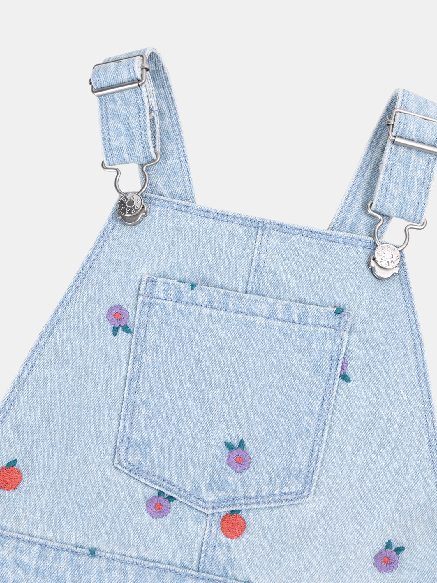 Bestickte Denim-Latzhose für Mädchen