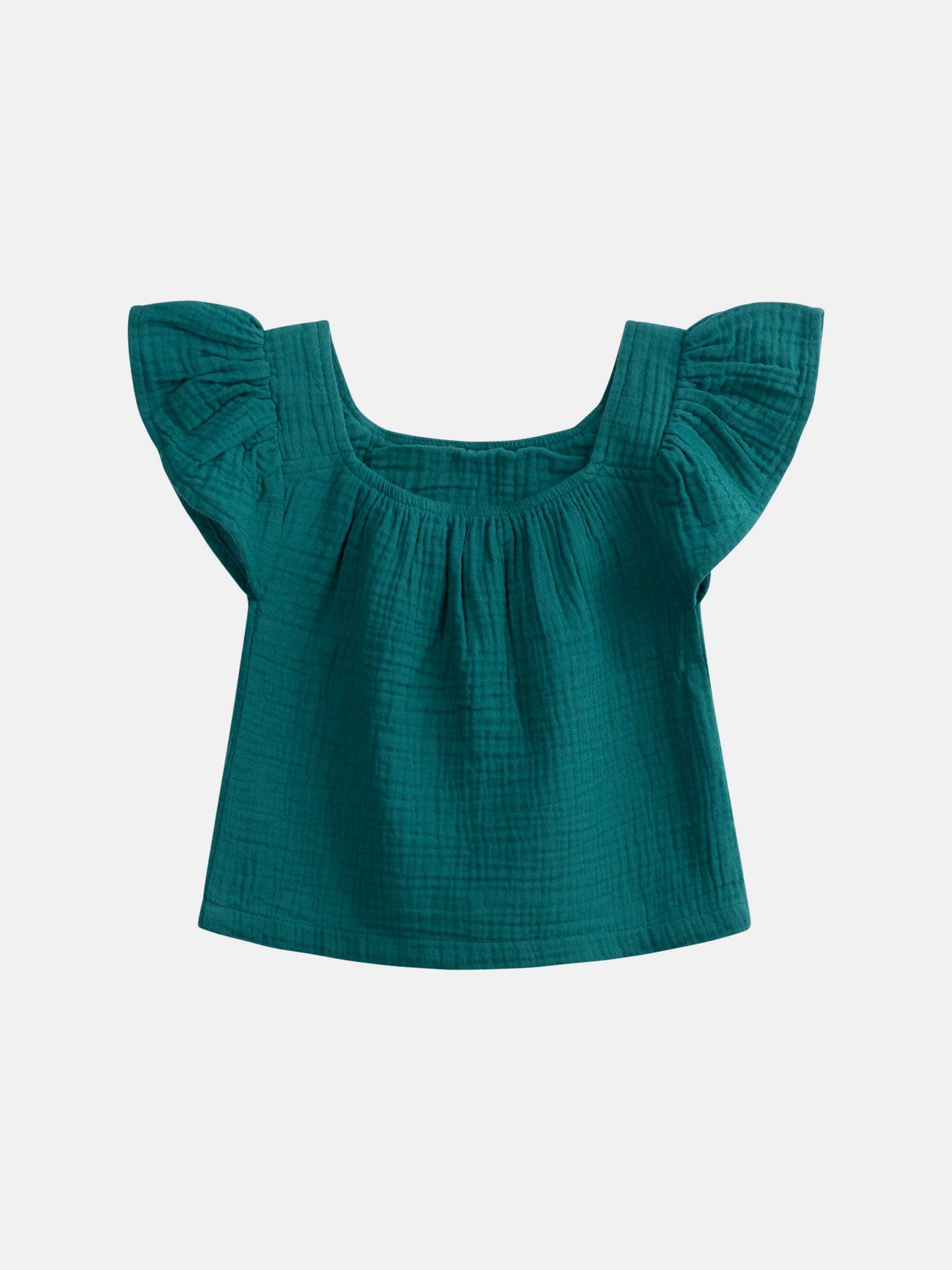 Grüne Bluse mit floralen Stickereien für Mädchen