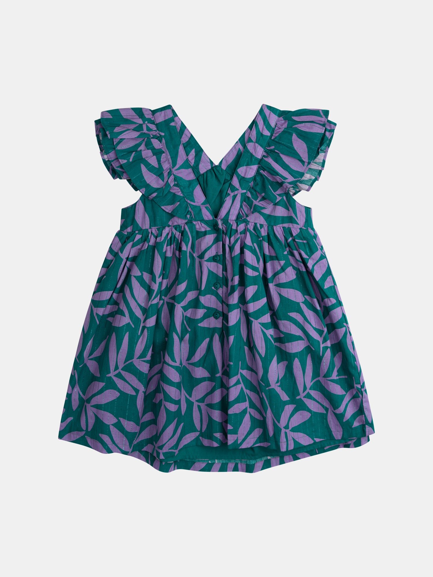 Robe verte à imprimé floral pour fille