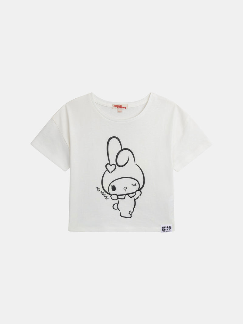 Weißes T-Shirt mit photochromischem Druck