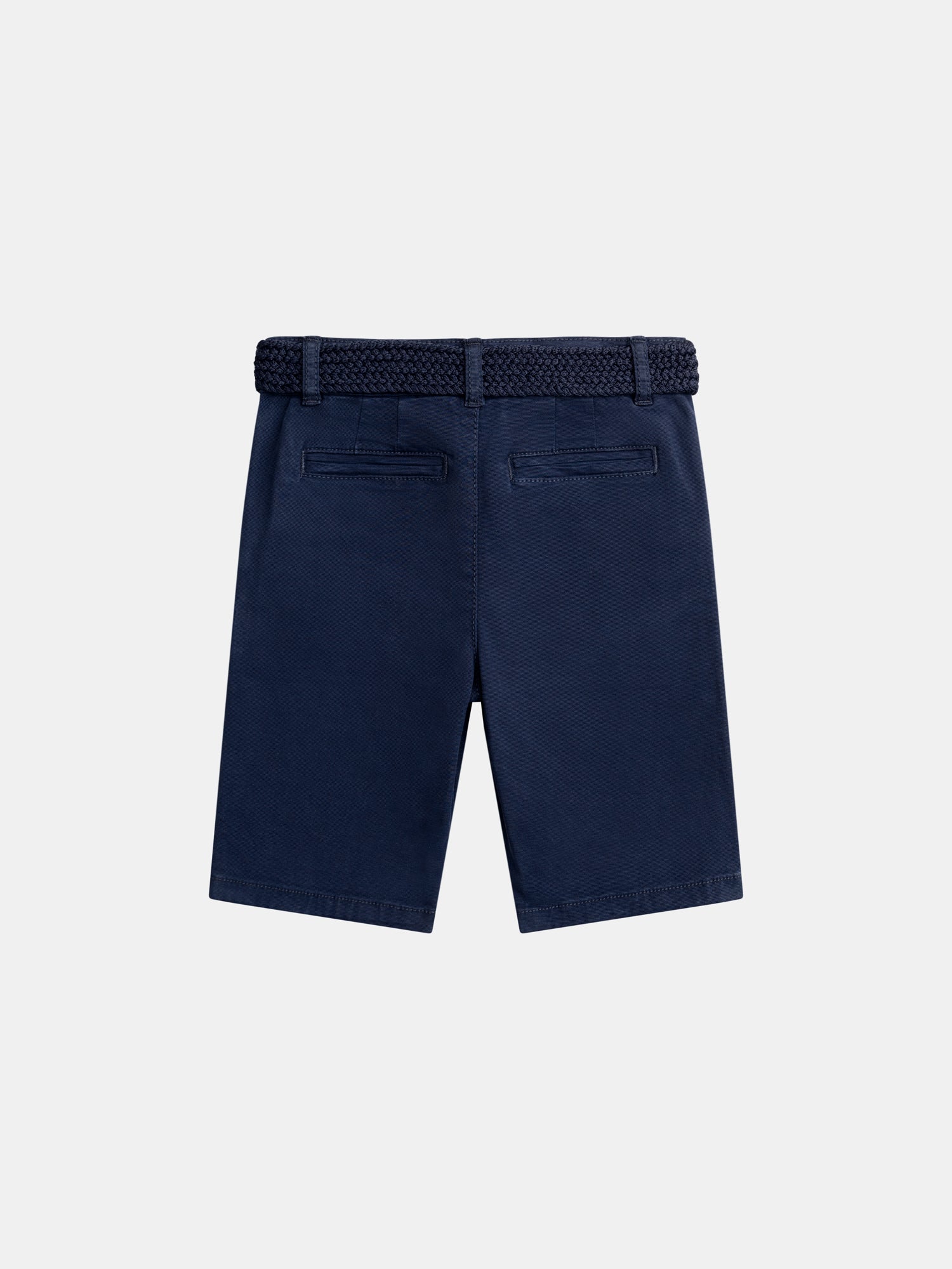Dunkelblaue Bermuda-Shorts mit Gürtel für Jungen