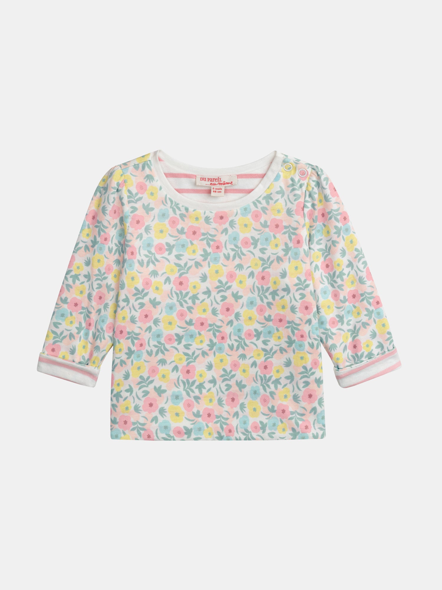 Umkehrbares T-Shirt mit Pastellblumenmotiv für Baby-Mädchen