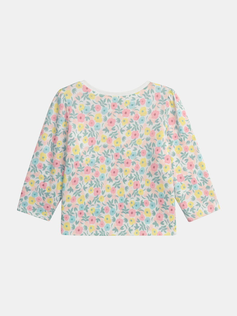 Umkehrbares T-Shirt mit Pastellblumenmotiv für Baby-Mädchen