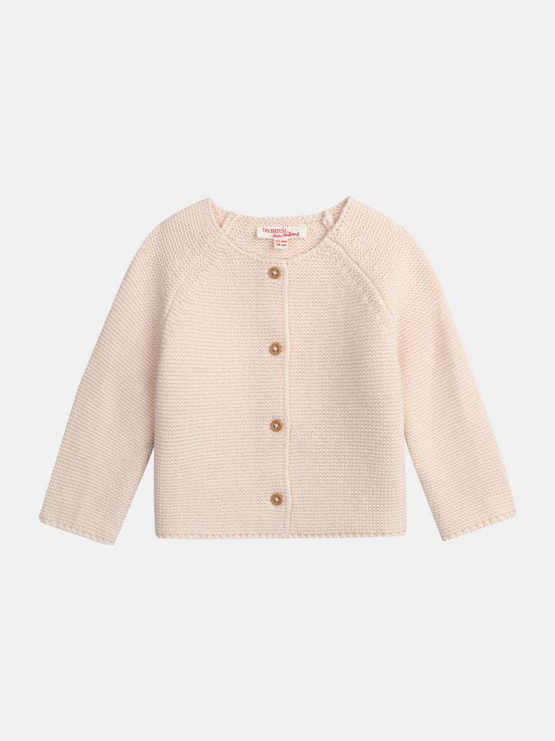 Pullover in rosafarbenem Strick für Babymädchen