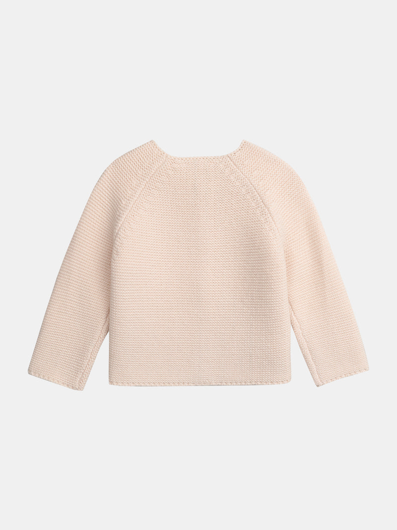 Pullover in rosafarbenem Strick für Babymädchen