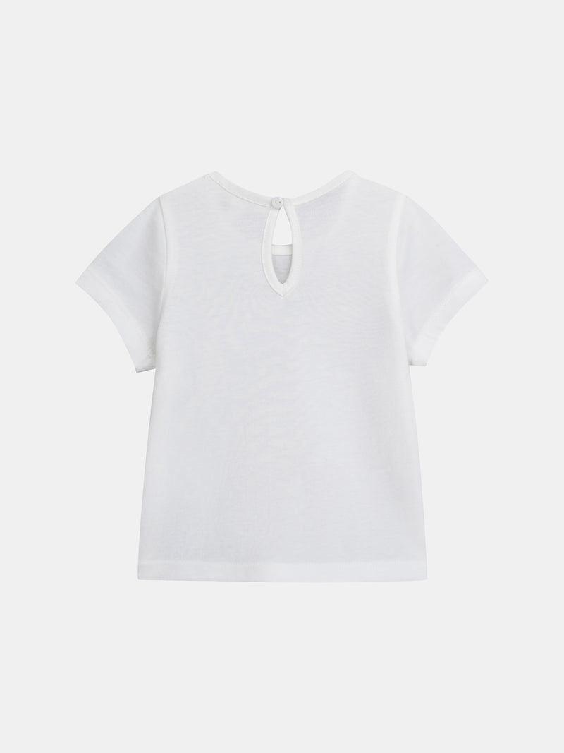 Ecru T-Shirt mit "Maritime Welt" Druck für Mädchen