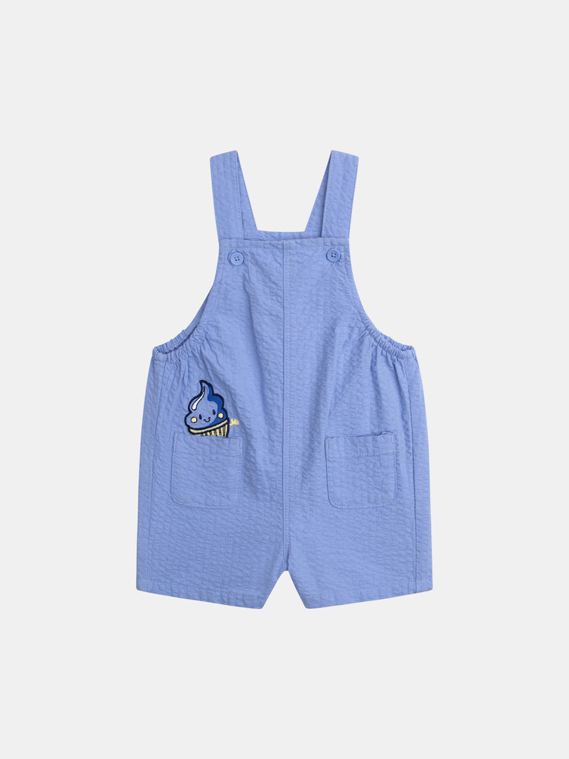Kurze blaue Latzhose für Jungen