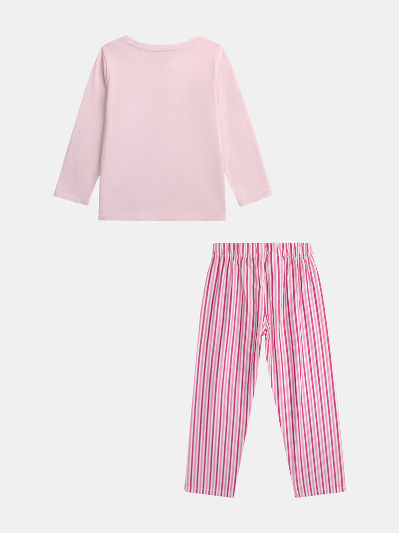 Langes rosa Pyjama "Hello Sunshine" für Mädchen
