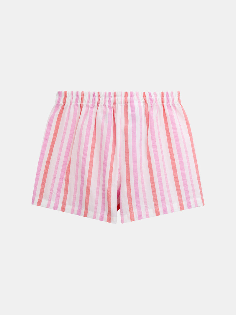 Kurzer pinker Pyjama mit "Playa Fiesta"-Druck für Mädchen