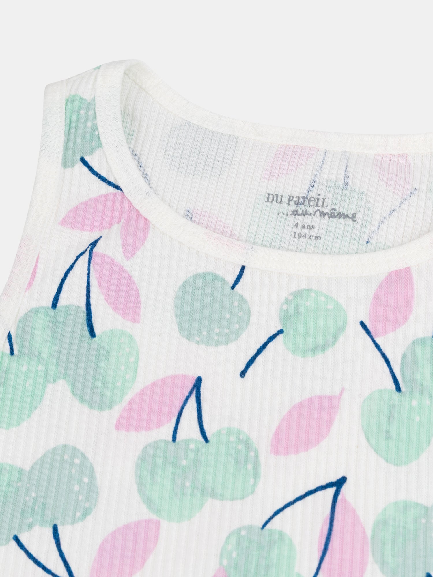 Kurzer Pyjama mit Trägertop und "Pastellkirschen"-Druck für Mädchen