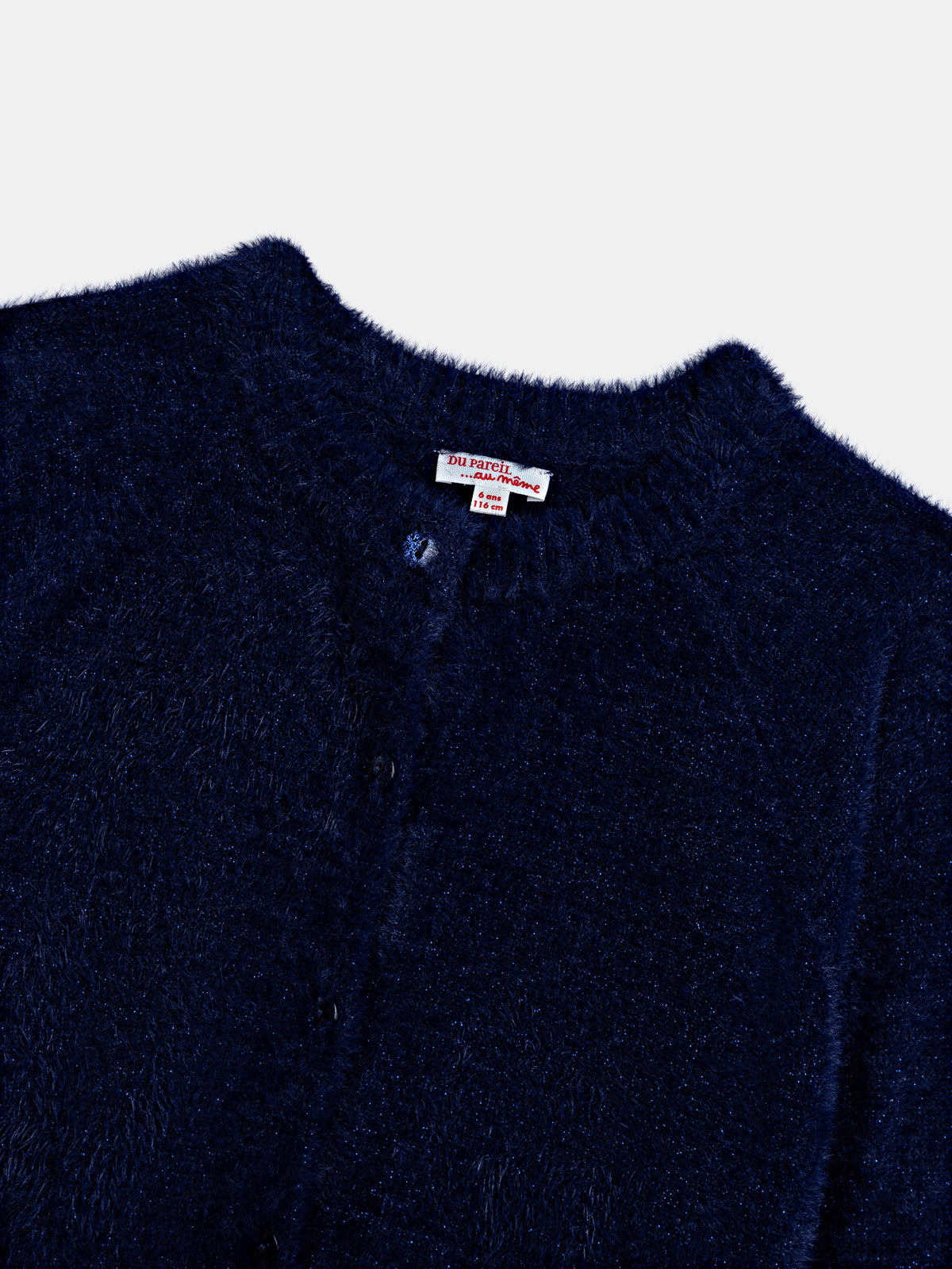 Cardigan marine en maille plume pour fille