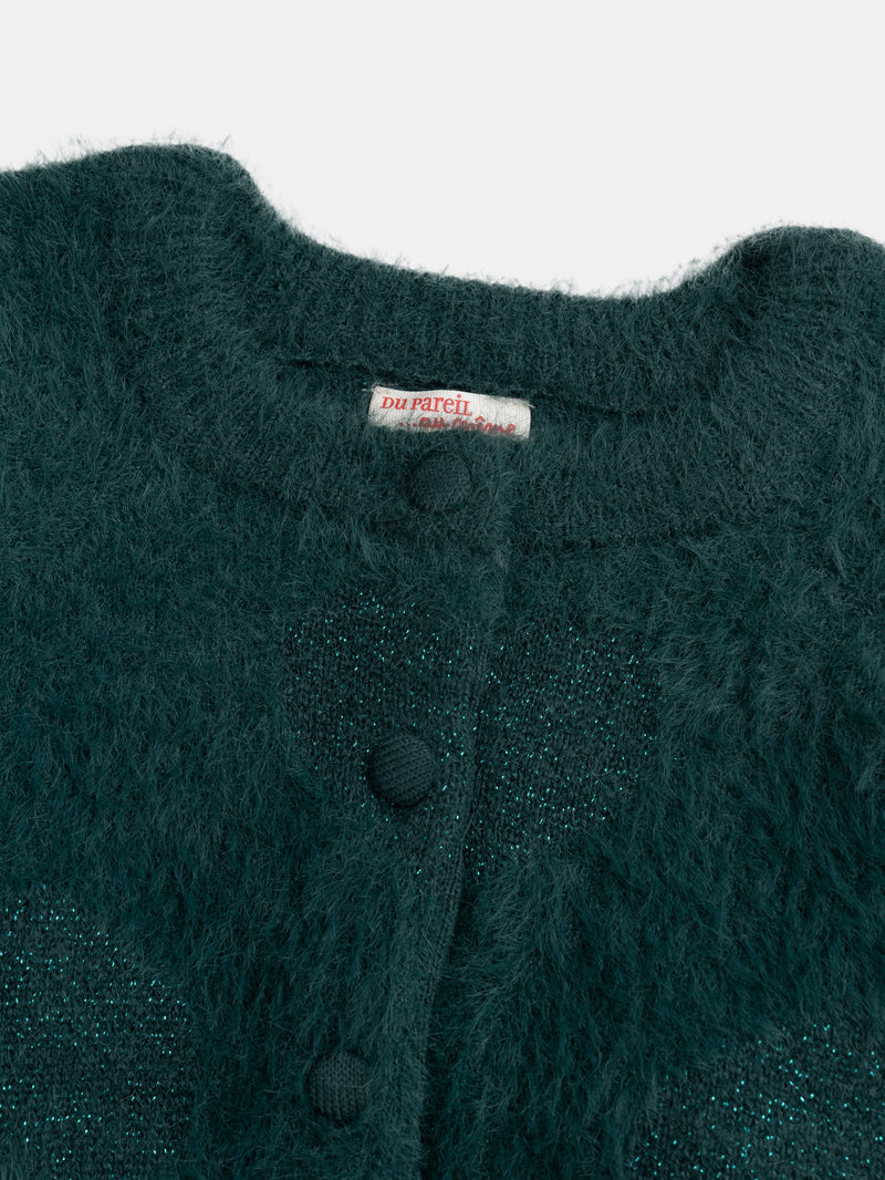Grüner Cardigan mit Herzdetails für Mädchen
