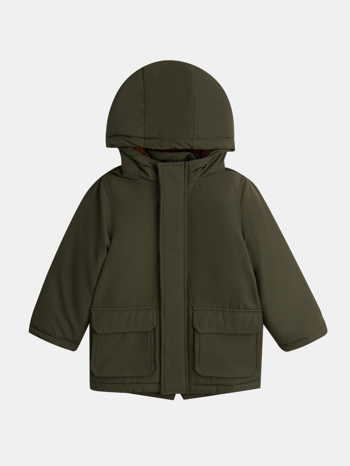 Grüne Parka mit Sherpa-Futter für Jungen