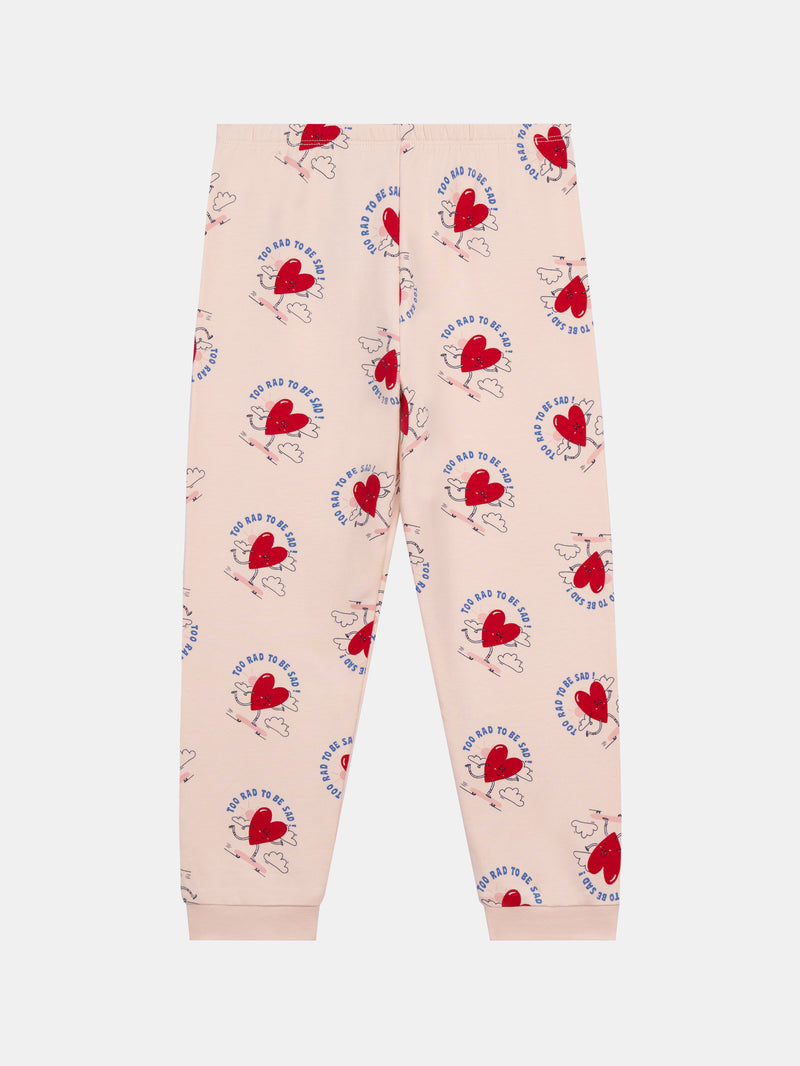 Rosa Fleece-Pyjama "My Heart Beats for Riding" für Mädchen