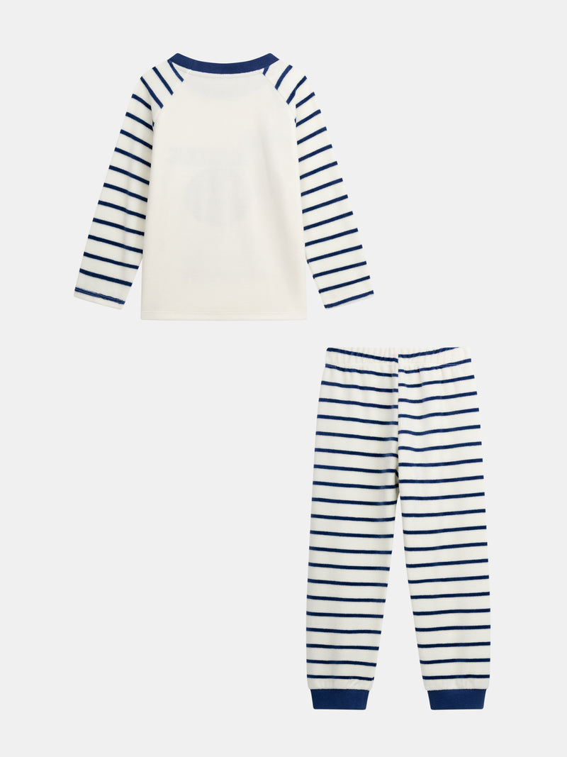 2-teiliges phosphoreszierendes Velours-Pyjama "Cool Academic" für Jungen