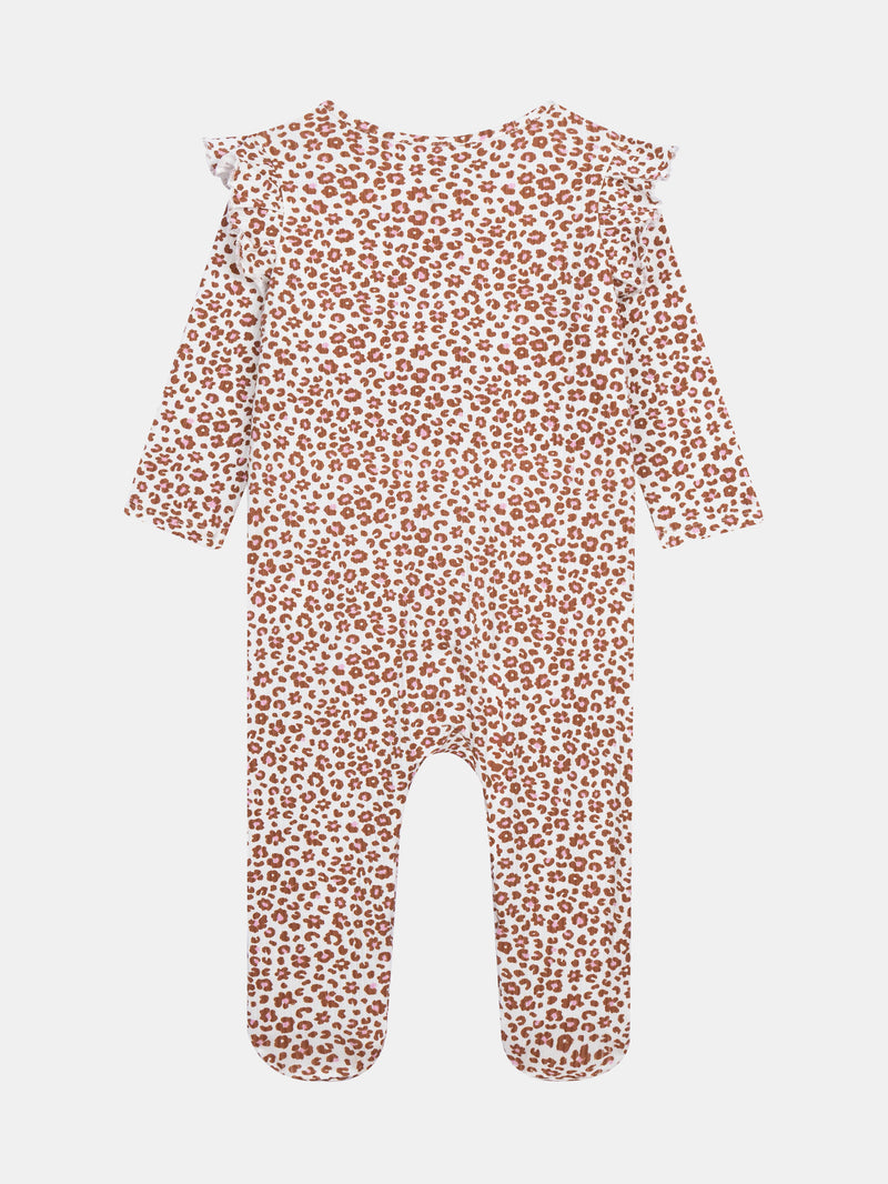 Leopardblumenbedruckte Babystrampler für Mädchen