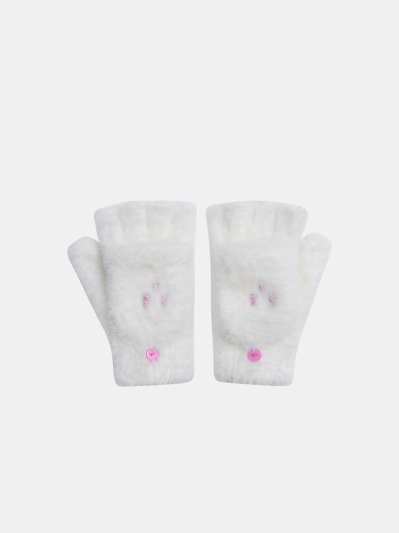 Ecru Handschuhe für Mädchen