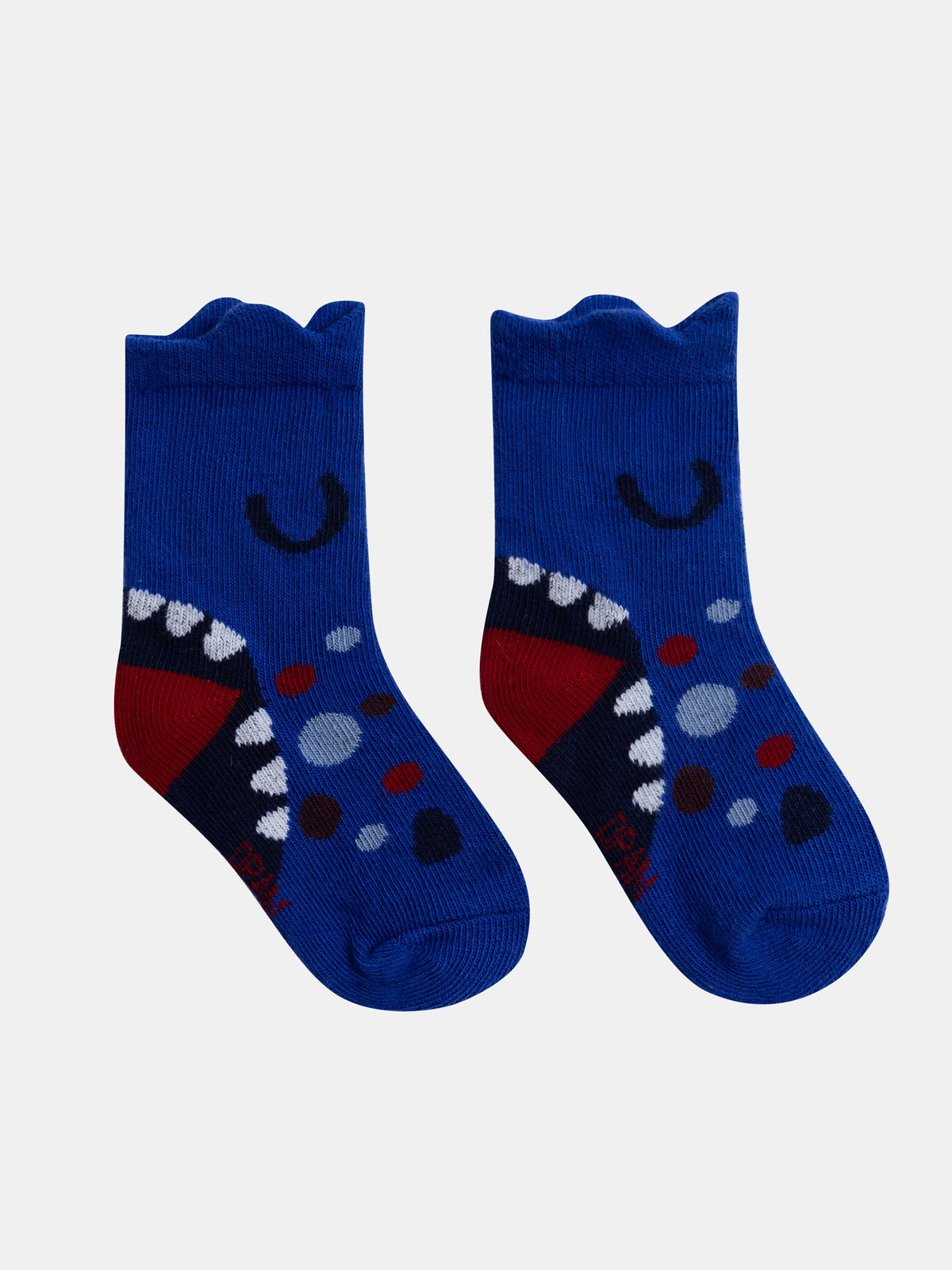Chaussettes bleu animation dents de dinosaures bébé garçon