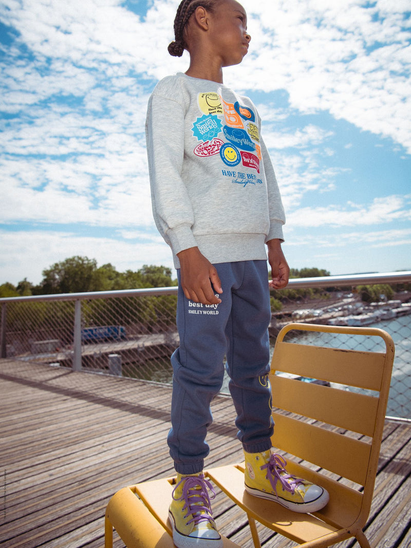 Blaues Jogging mit SMILEYWORLD-Motiv für Jungen