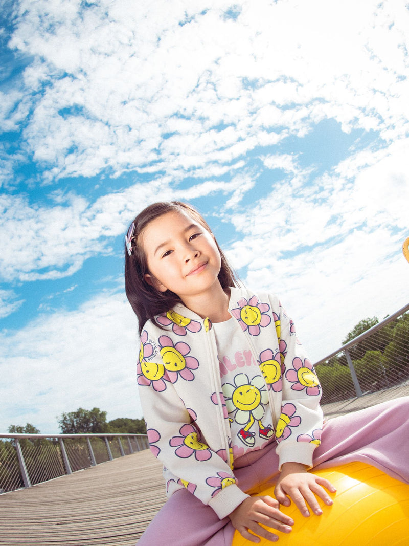 SMILEYWORLD Mädchen Sweatshirt mit Blumenprint