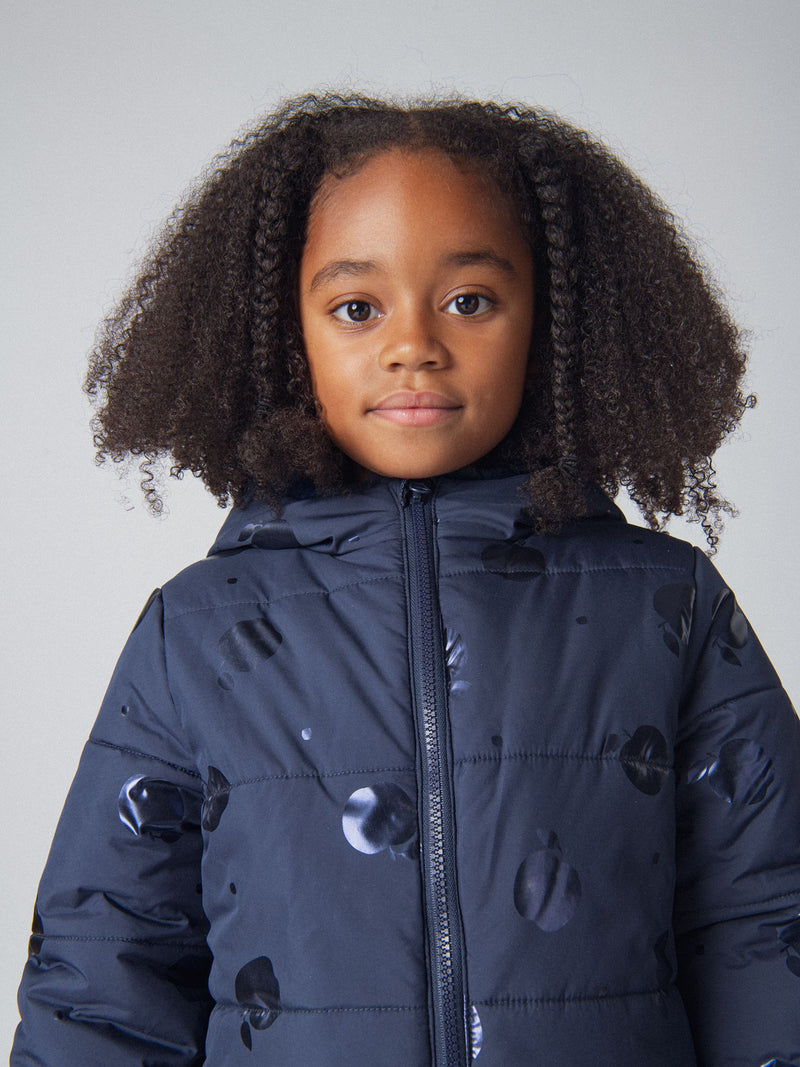 Umkehrbare Parka mit Äpfelprint für Mädchen