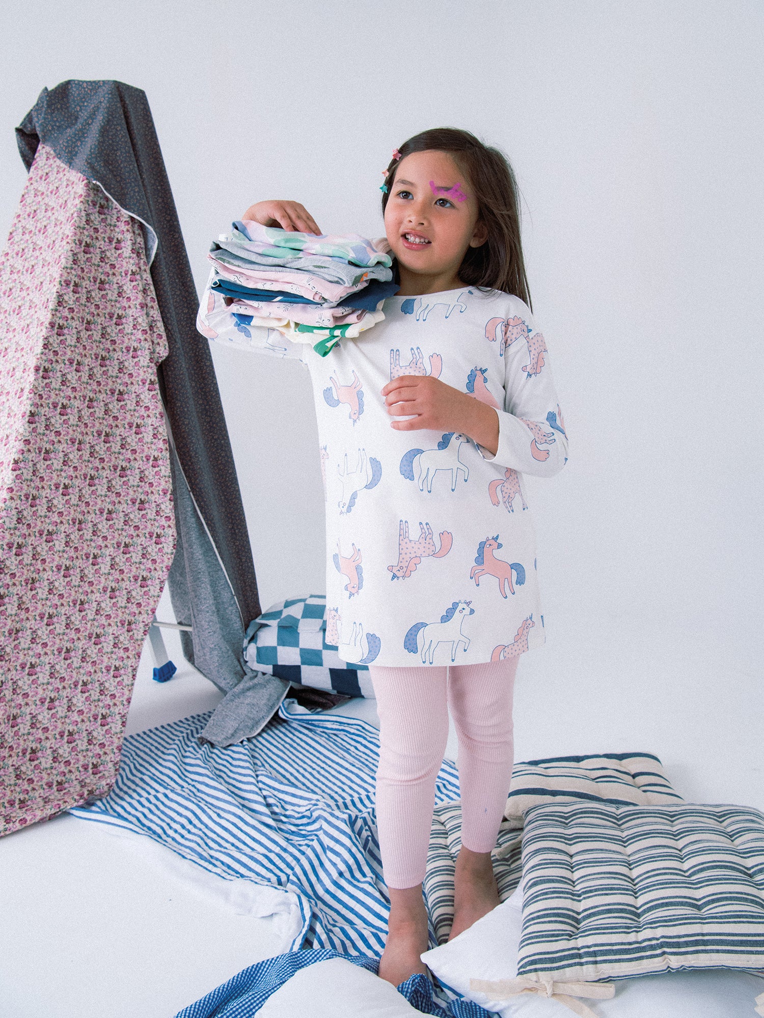 Pyjama tunique imprimé Licornes phosphorescent et legging pour enfant fille