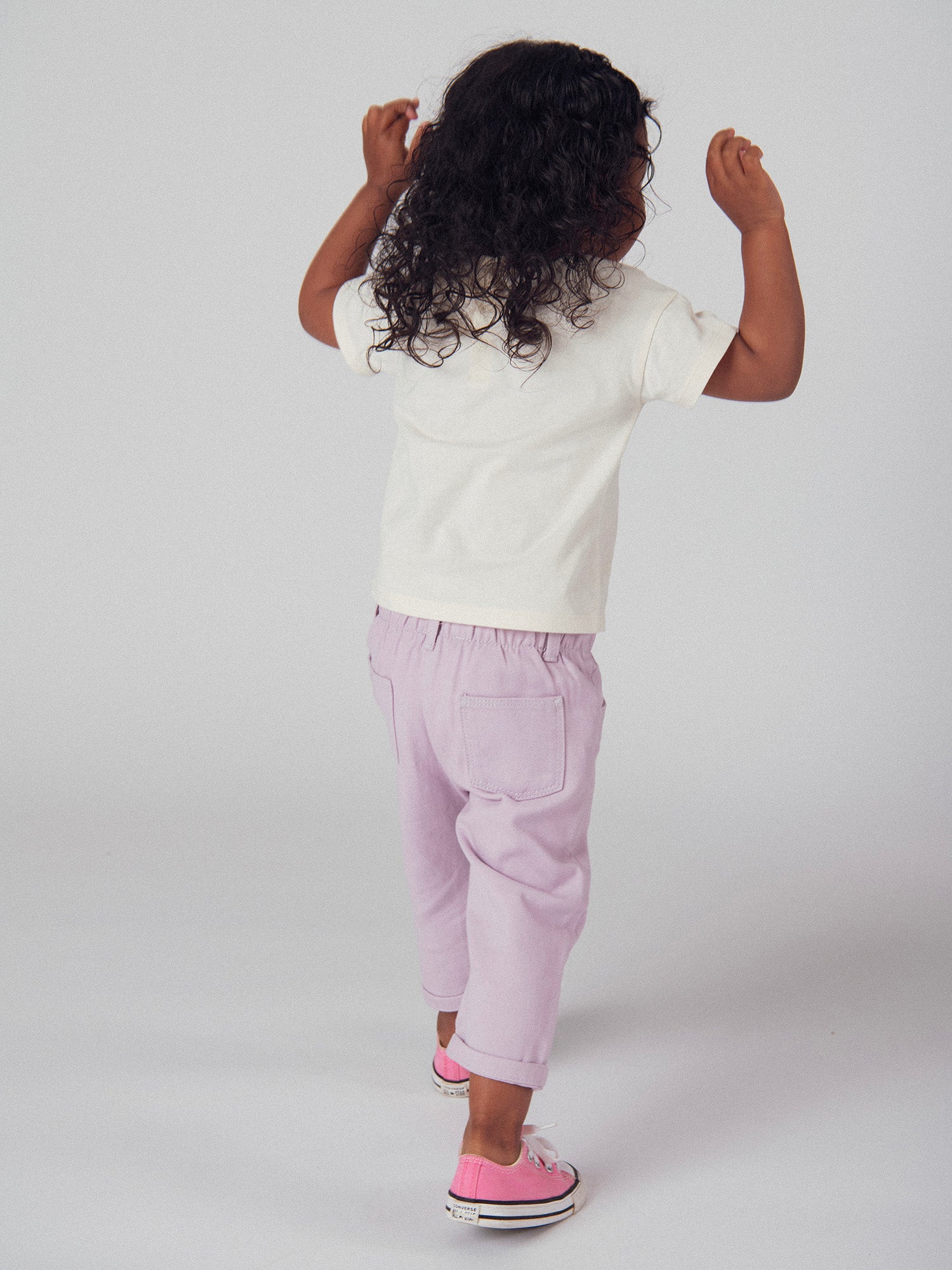 Rosenlila Twill-Hose für Mädchen