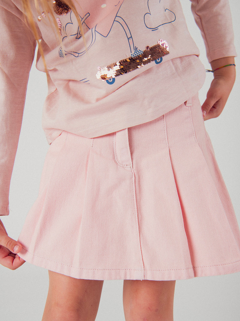 Rosa Shortsrock mit Taschen für Mädchen