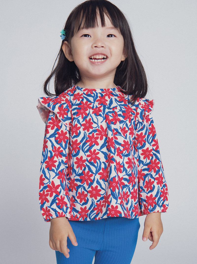 Blumenoberteil und Leggings Set für Babys Mädchen