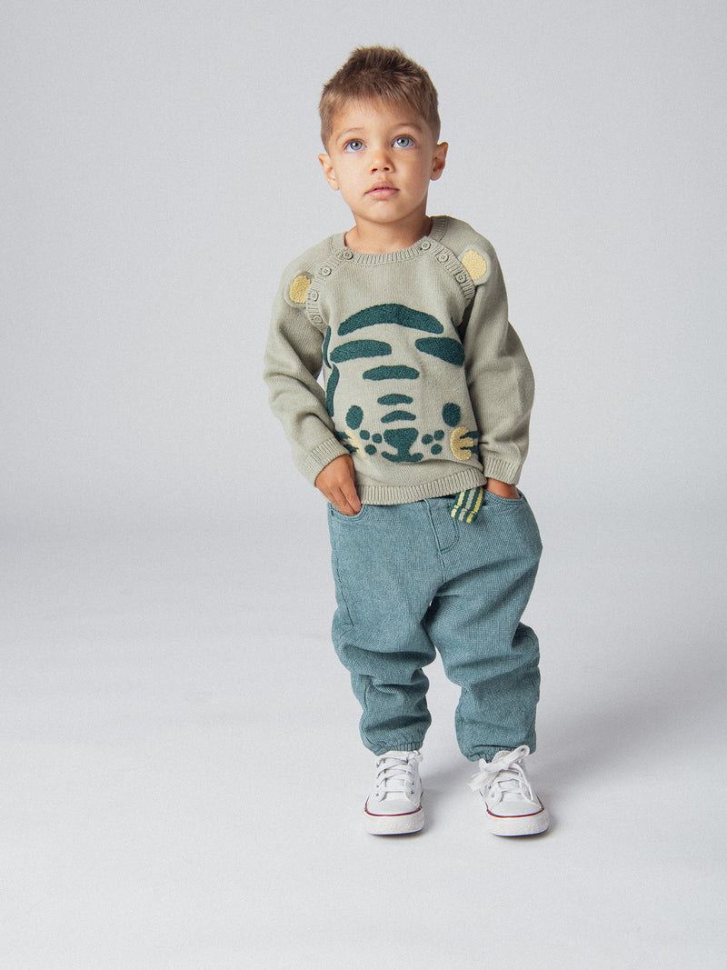 Grüner Pullover "Wild Campus" für Babyjungen