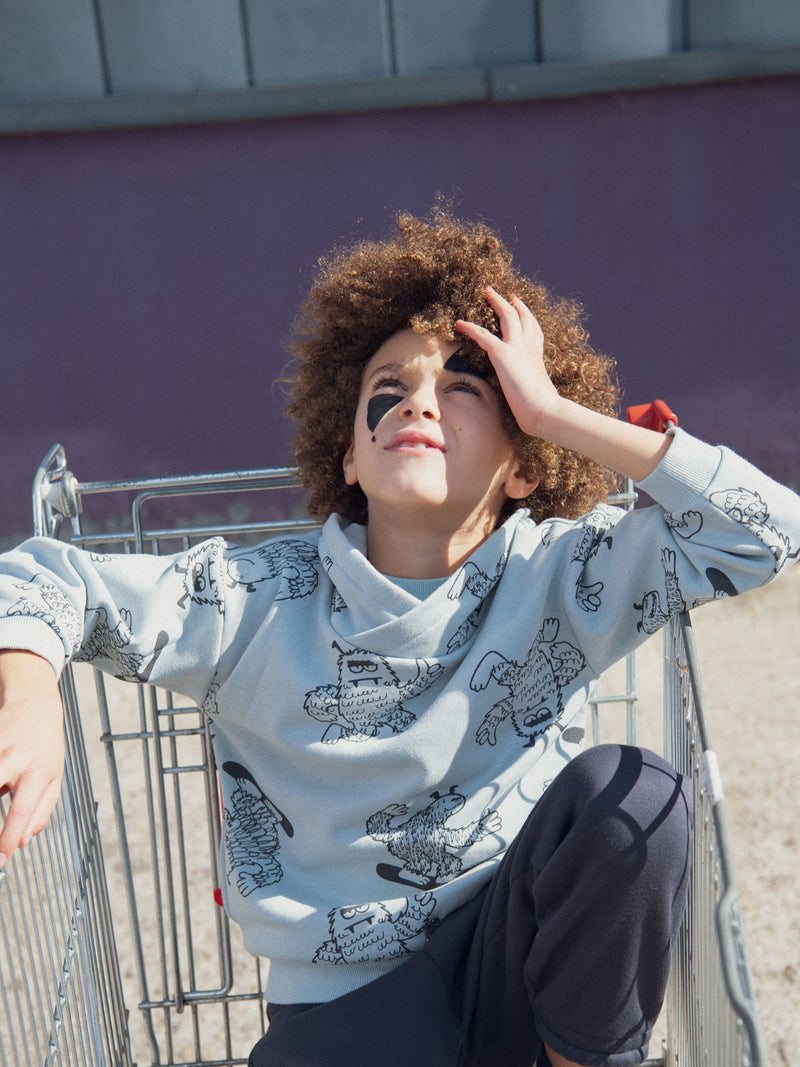 Grüner Sweatshirt mit Yeti-Druck für Jungen