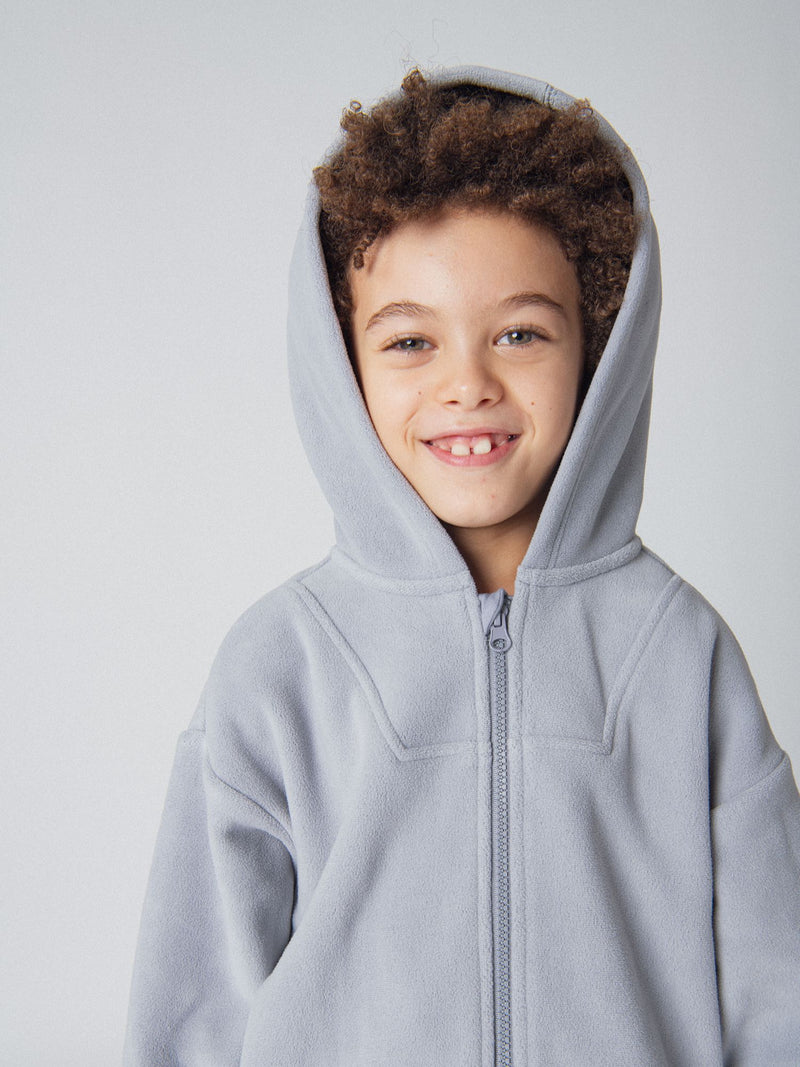 Grau-blauer Fleece-Westen für Jungen