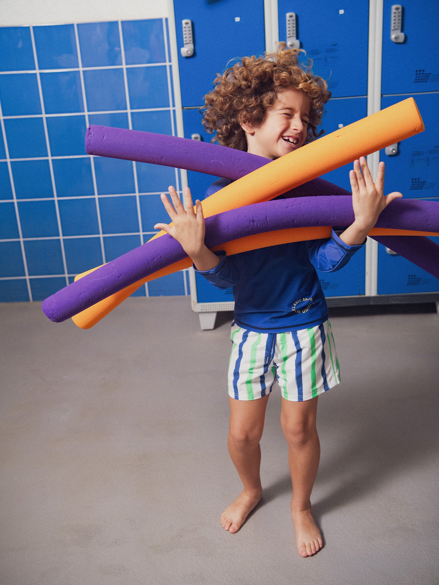 Short de bain rayé pour garçon