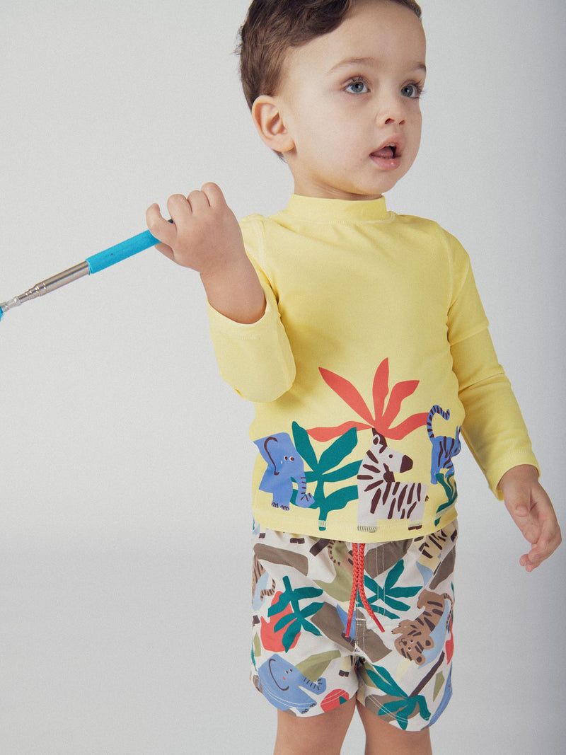 UPF 50+ gelbes Bade-T-Shirt für Jungen