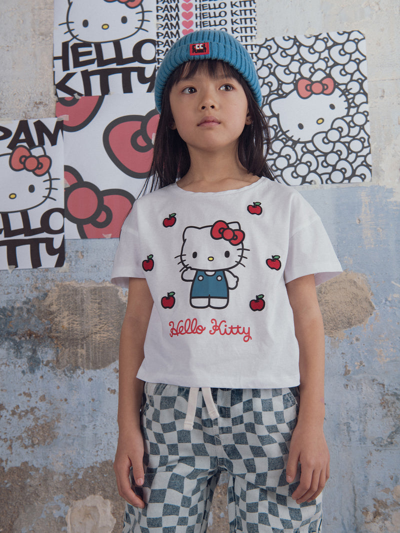 Weißes T-Shirt mit Hello Kitty