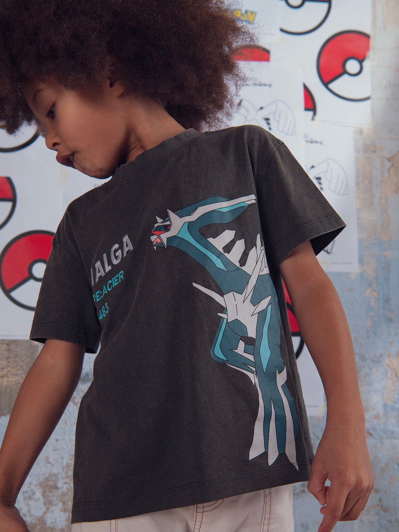 Graues T-Shirt mit Pokémon Dialga Animation