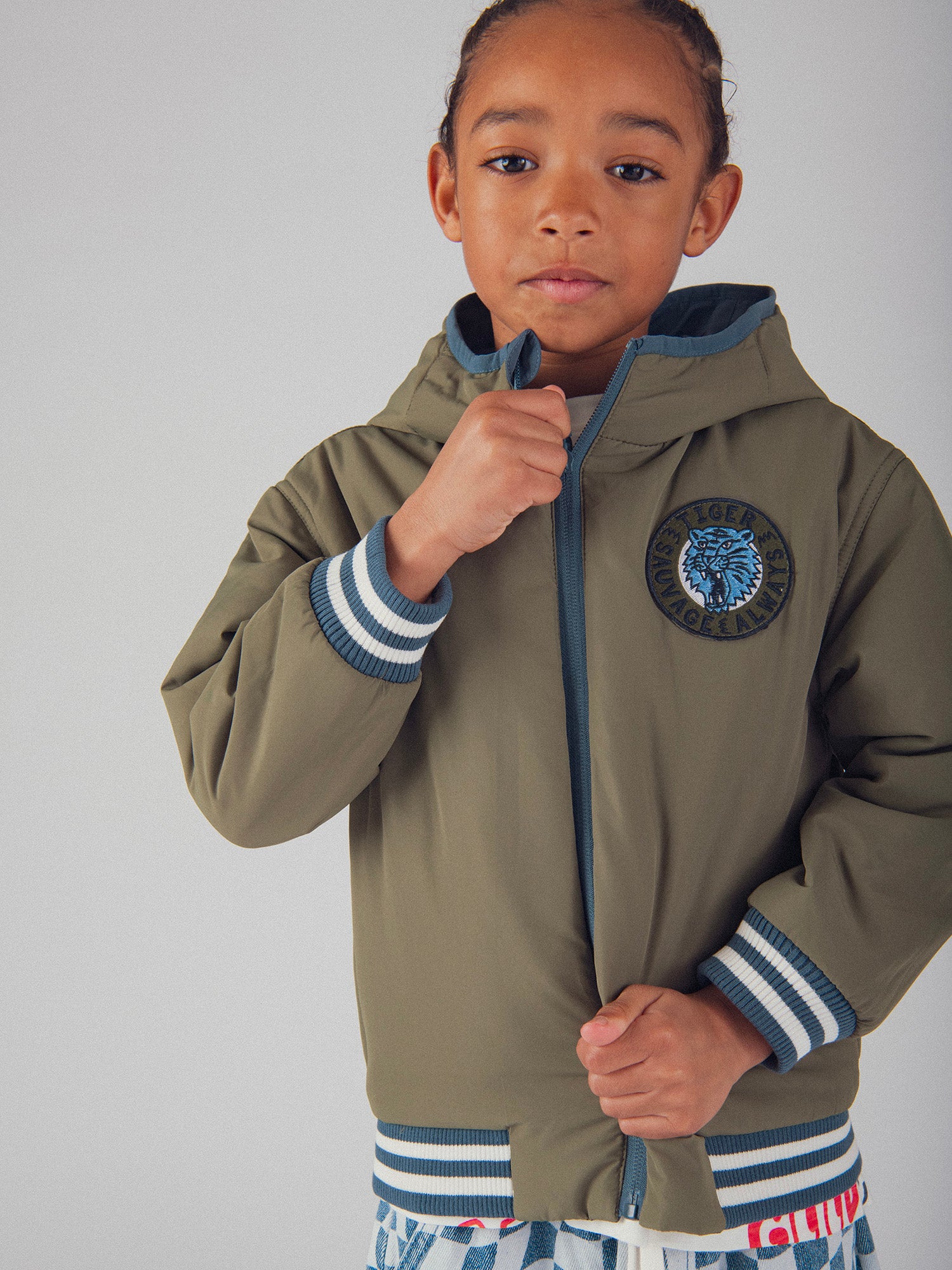 Wendeblouson in Blau und Grün für Jungen