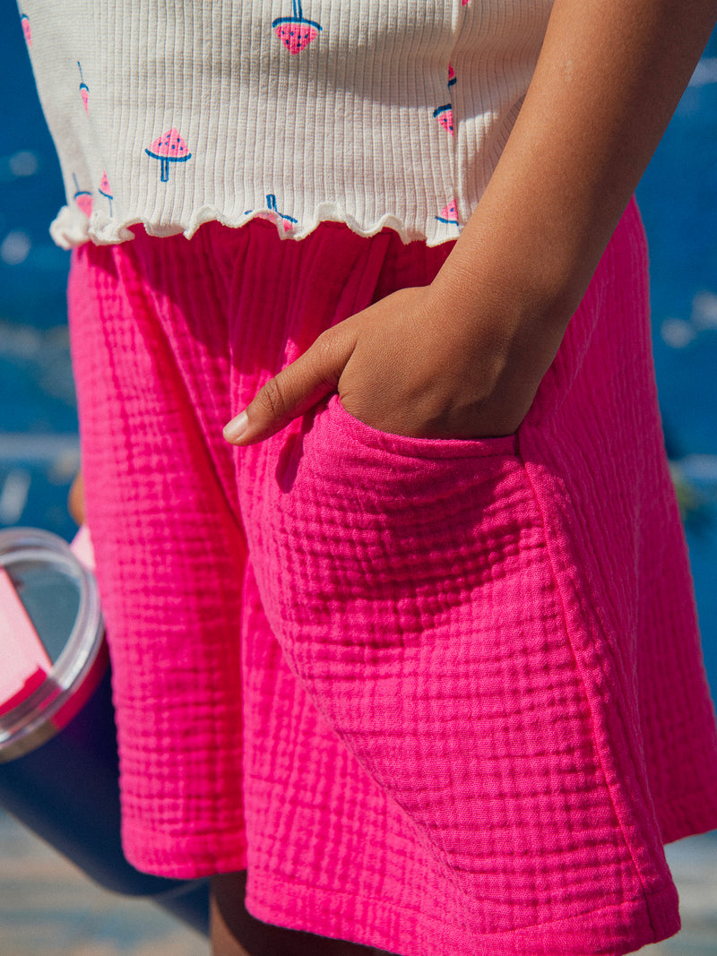 Rosa Shorts mit Taschen für Mädchen